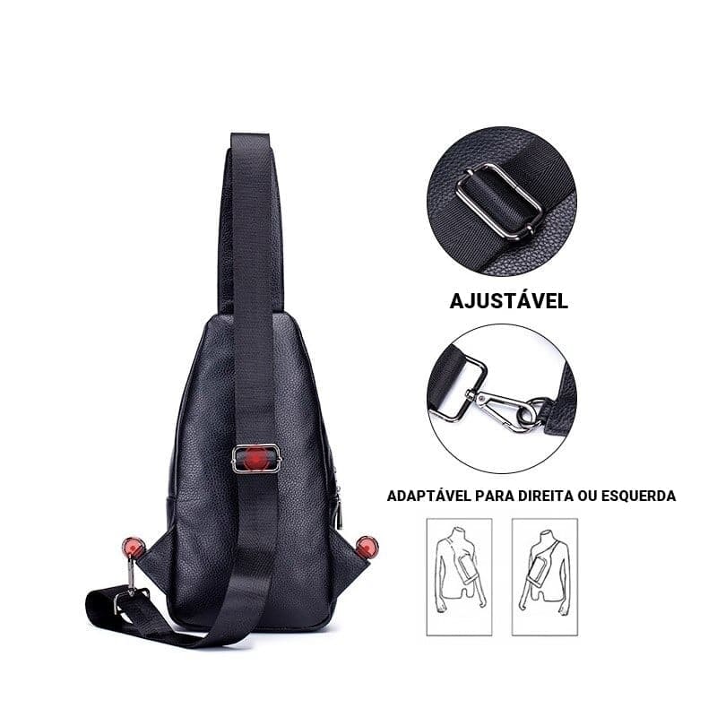 Bolsa Transversal Couro Masculina